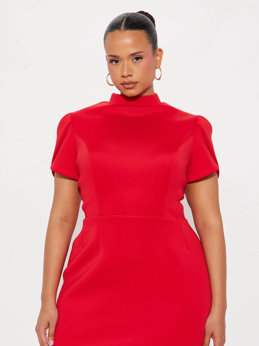 Fashion Nova Red Mini Dress with Mock Neck
